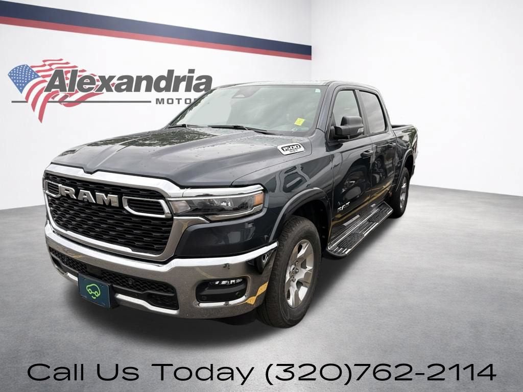 2025 RAM 1500 Big Horn Crew Cab 4x4 5'7" Box in Blue — front three-quarter view