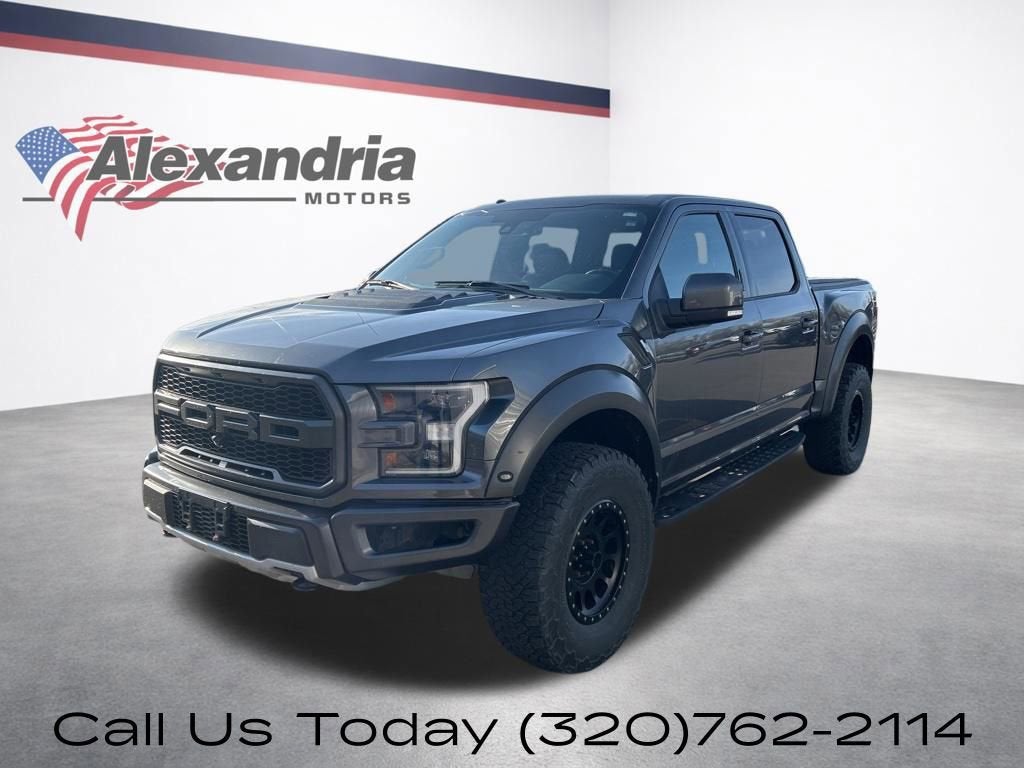 2018 Ford F-150 Raptor in Gray — front three-quarter view