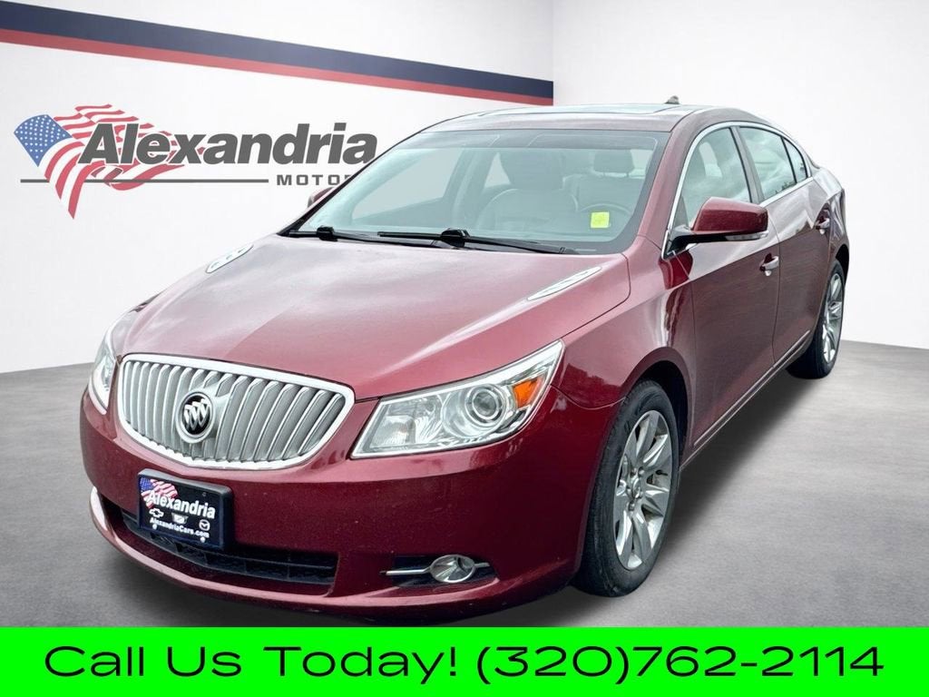 2010 Buick LaCrosse CXS in Red Jewel Tintcoat — front three-quarter view