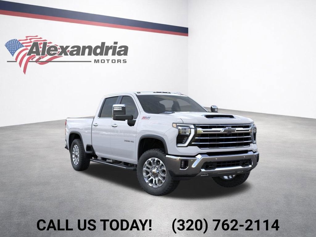 2026 Chevrolet Silverado 3500 HD LTZ in Summit White — front three-quarter view