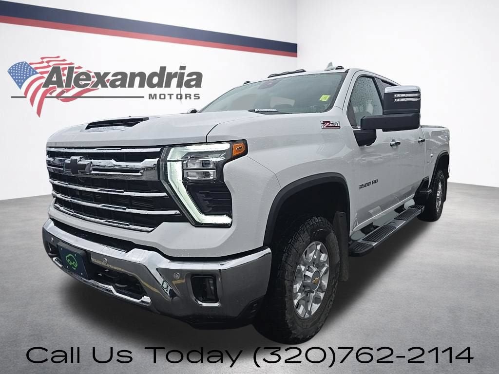 2024 Chevrolet Silverado 3500 HD LTZ in Summit White — front three-quarter view