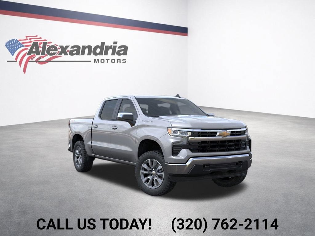 2026 Chevrolet Silverado 1500 LT (2FL) in Sterling Gray Metallic — front three-quarter view