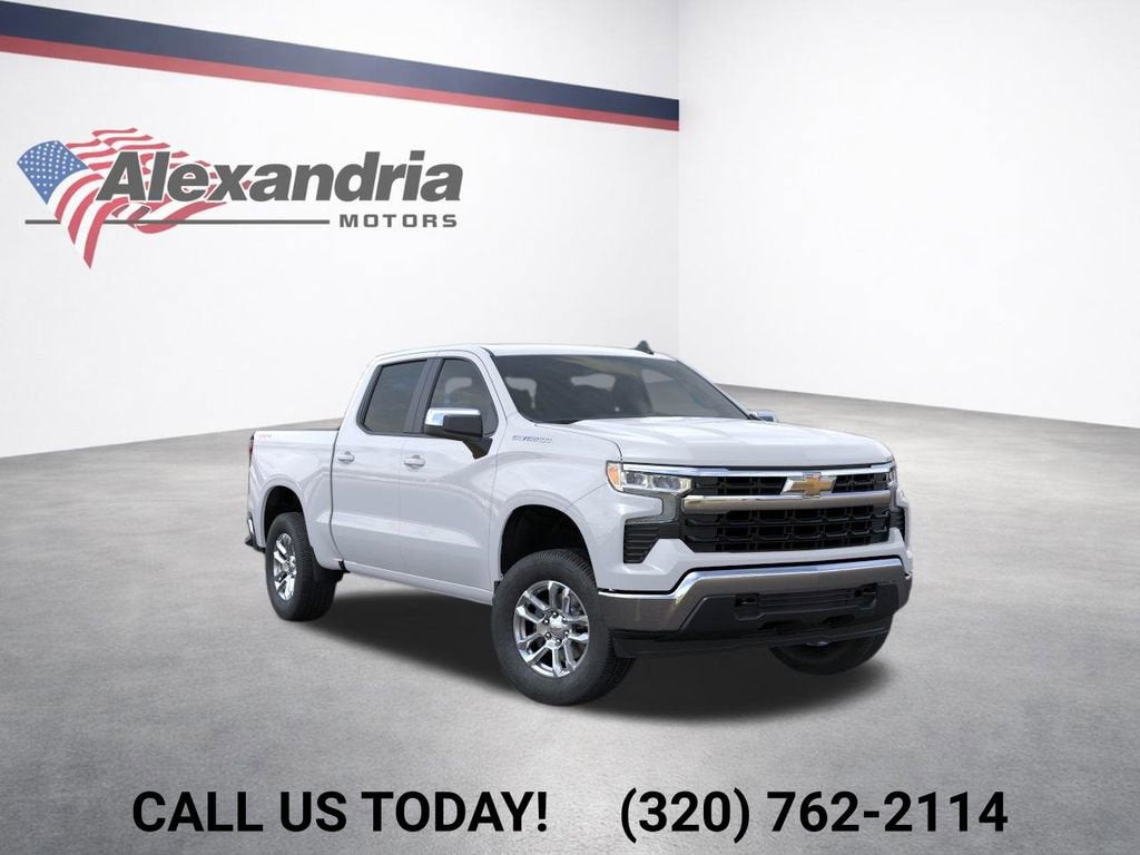2026 Chevrolet Silverado 1500 LT (2FL) in Summit White — front three-quarter view
