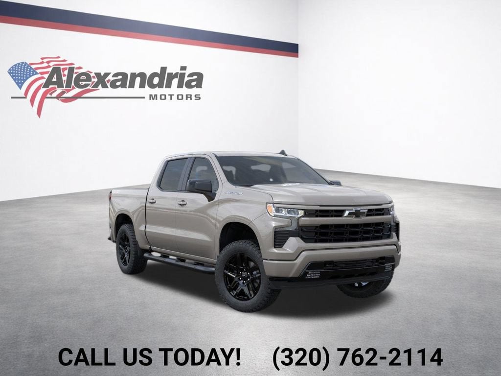 2026 Chevrolet Silverado 1500 RST in White Sands — front three-quarter view