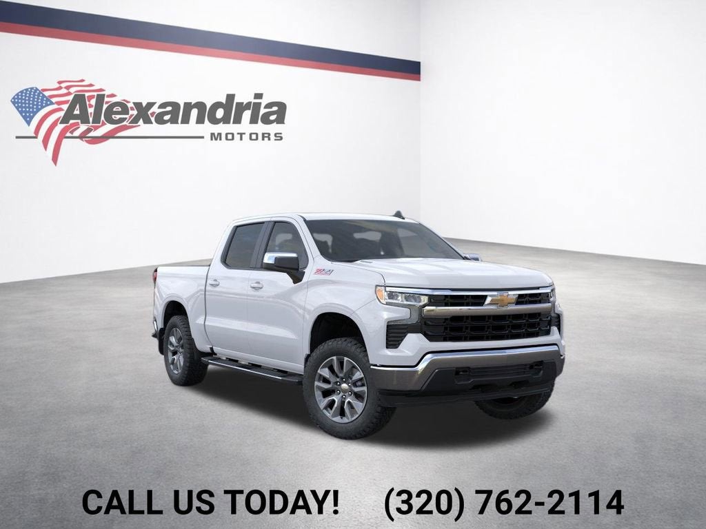 2026 Chevrolet Silverado 1500 LT in Summit White — front three-quarter view