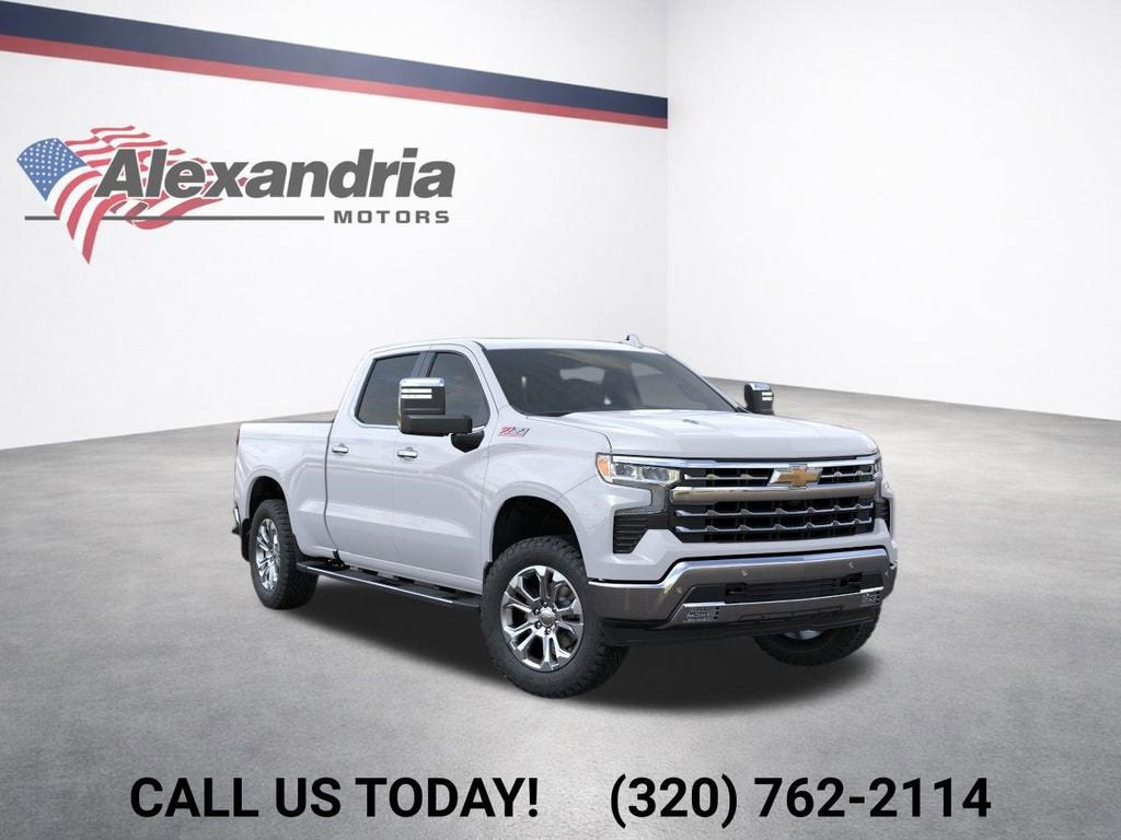 2026 Chevrolet Silverado 1500 LTZ in Summit White — front three-quarter view