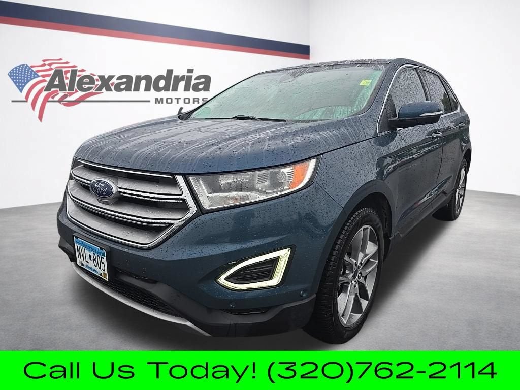 2016 Ford Edge Titanium in Red — front three-quarter view