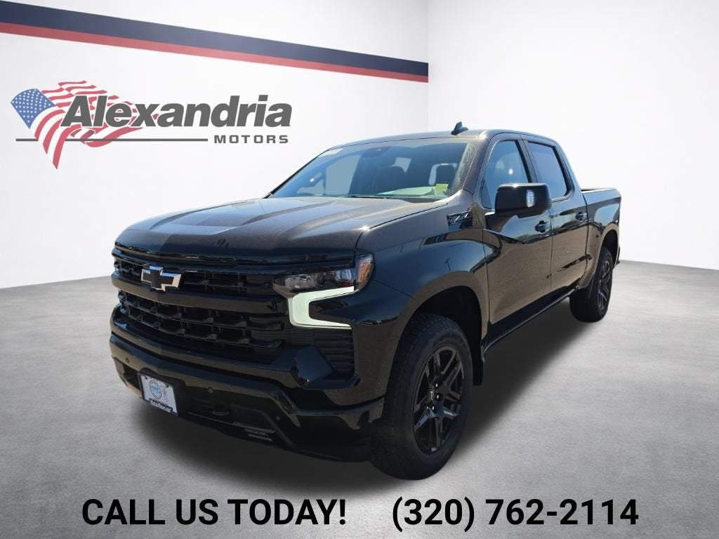 2026 Chevrolet Silverado 1500 RST in Black — front three-quarter view
