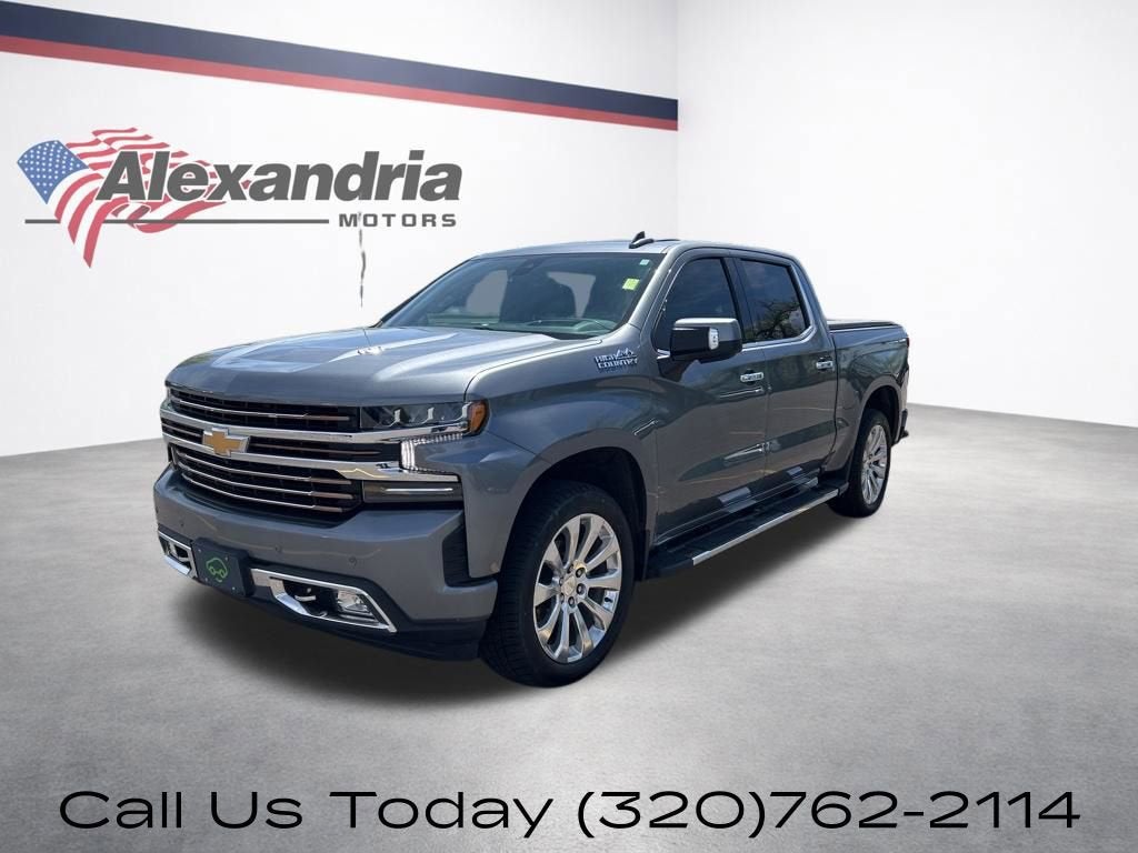 2021 Chevrolet Silverado 1500 High Country in Satin Steel Metallic — front three-quarter view