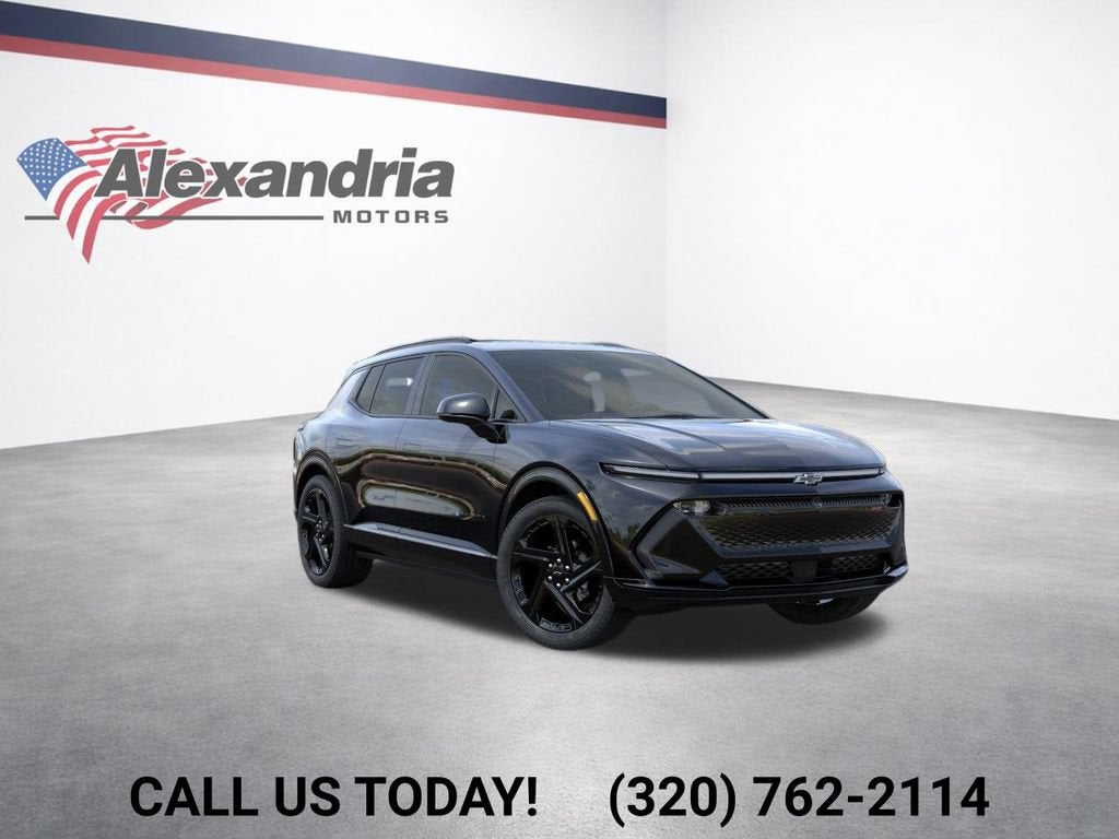 2026 Chevrolet Equinox EV RS in Black — front three-quarter view