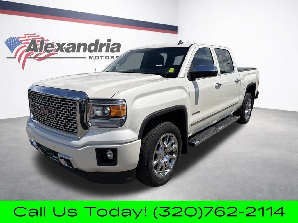 2014 GMC Sierra 1500 Denali in White Diamond Tricoat — front three-quarter view