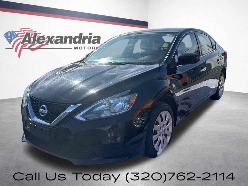 2017 Nissan Sentra SV in Black — front three-quarter view