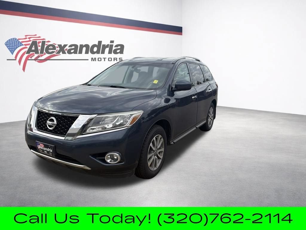 2016 Nissan Pathfinder SV in Blue — front three-quarter view